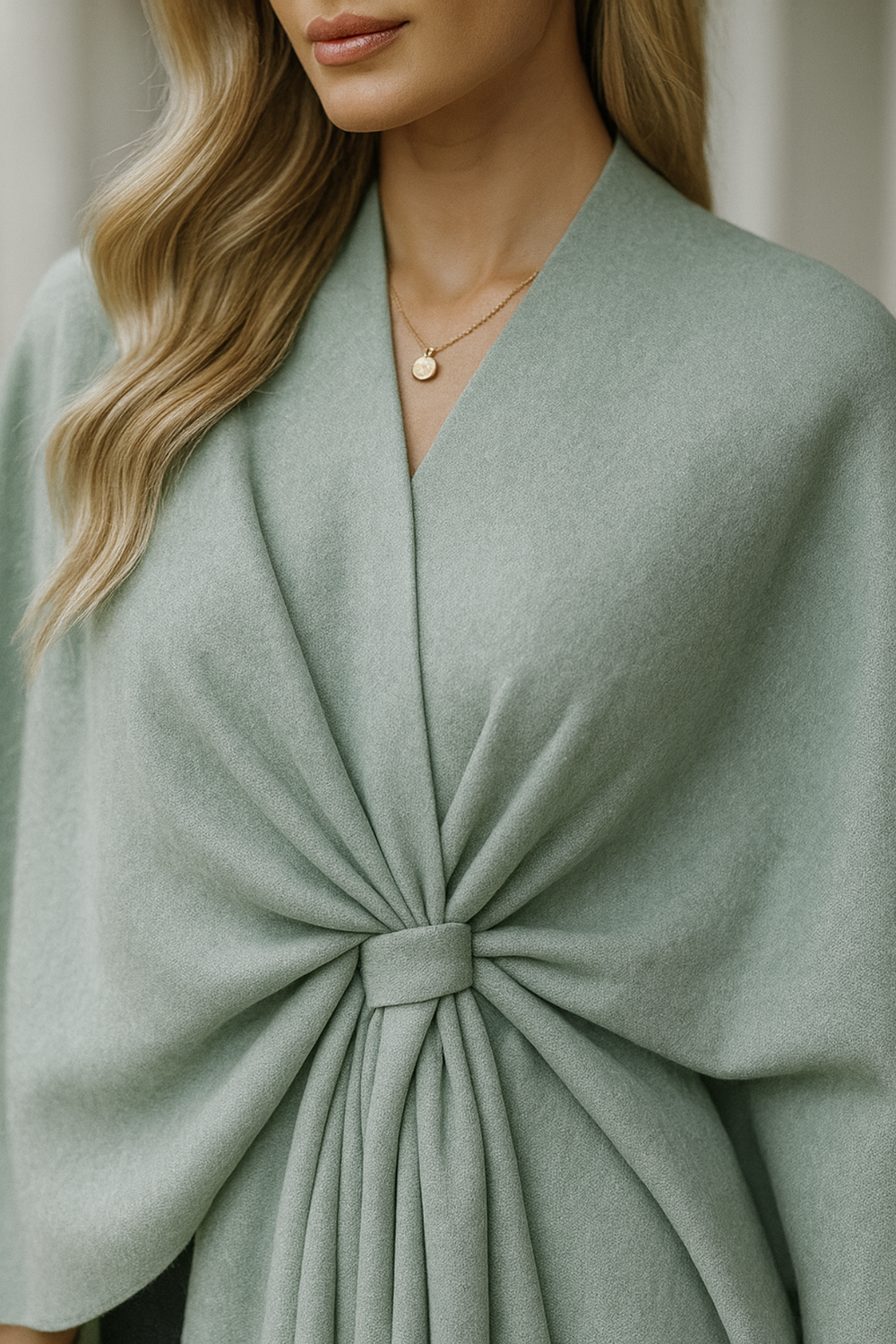 Yvonne Draped Knot Poncho
