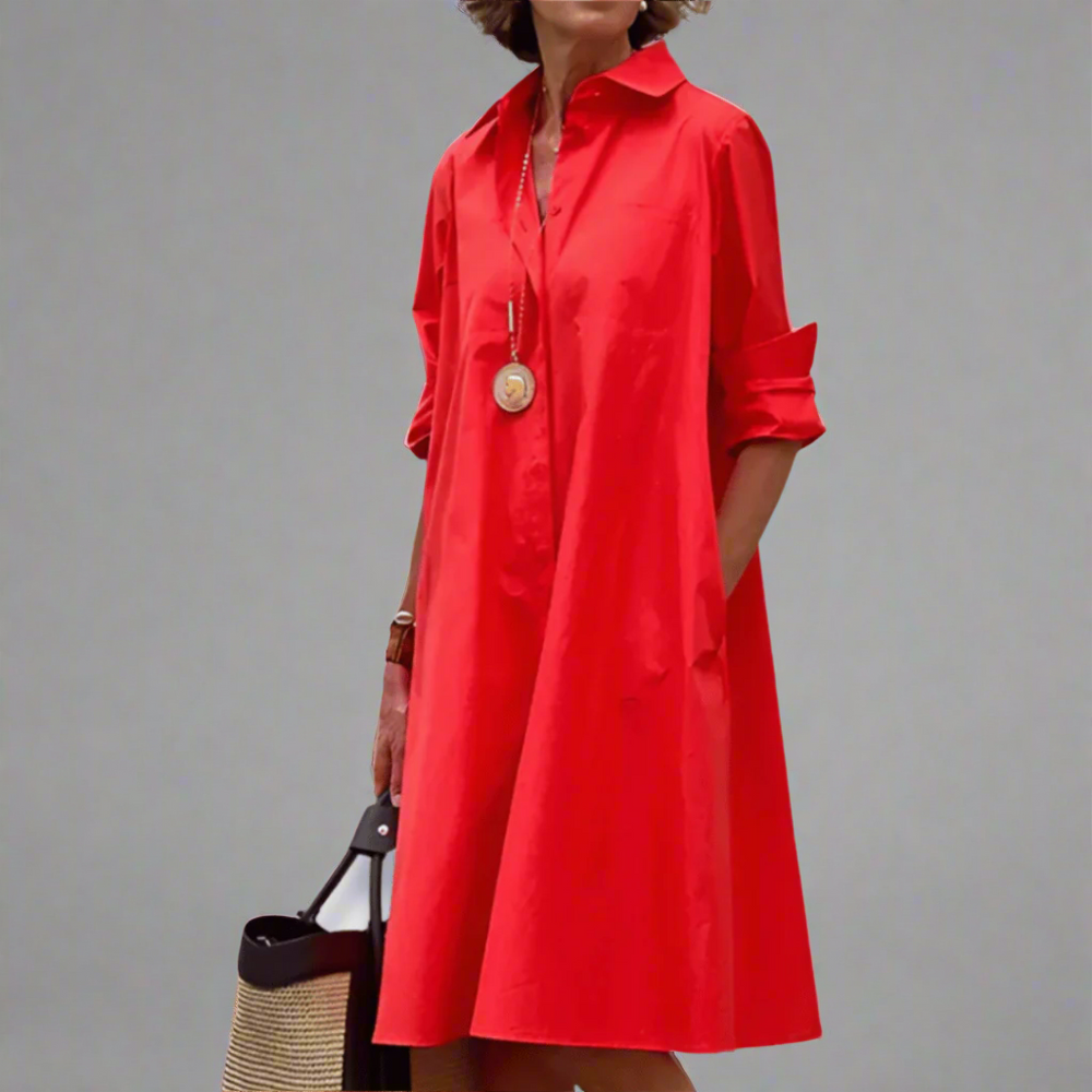 Sandrine Casual and Elegant Polo Dress for Spring