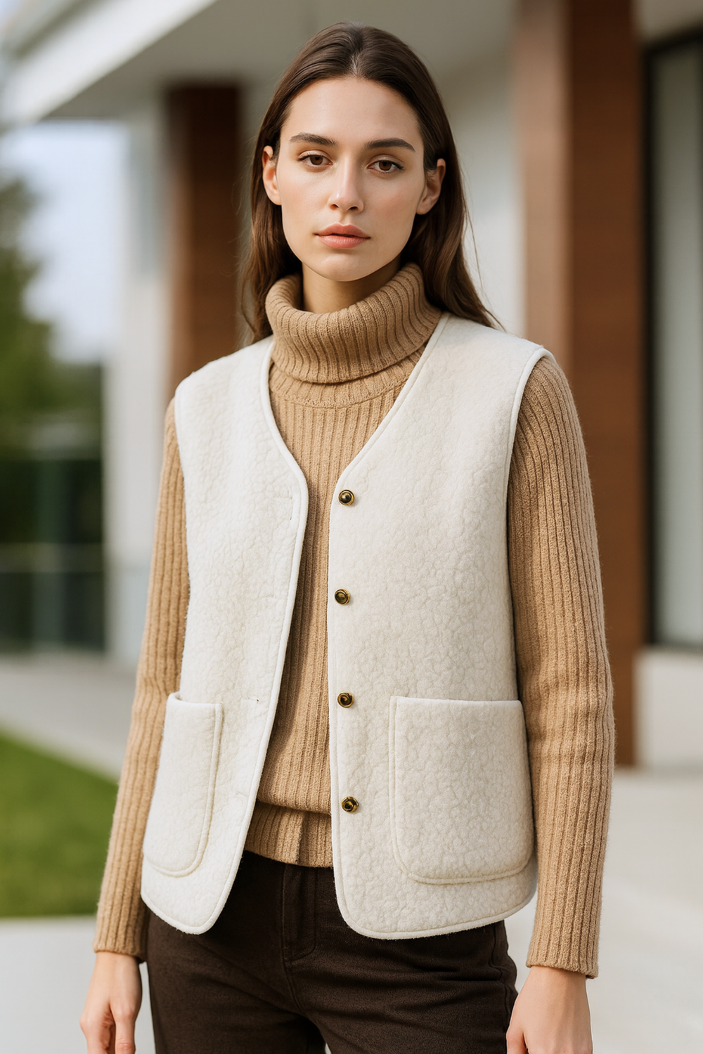 Roswell Soft Wool Front-Button Cardigan Stylish Sweater