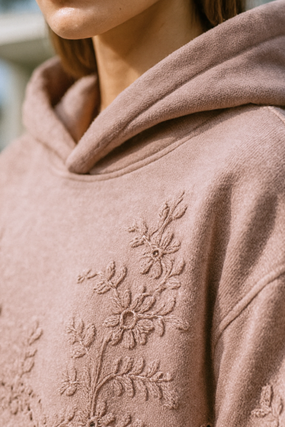 Lucia Lace-Trim Soft Knit Hoodie Jumper for Everyday