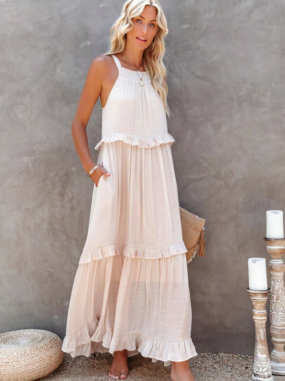 Vesa Ruffled Flowing Dress