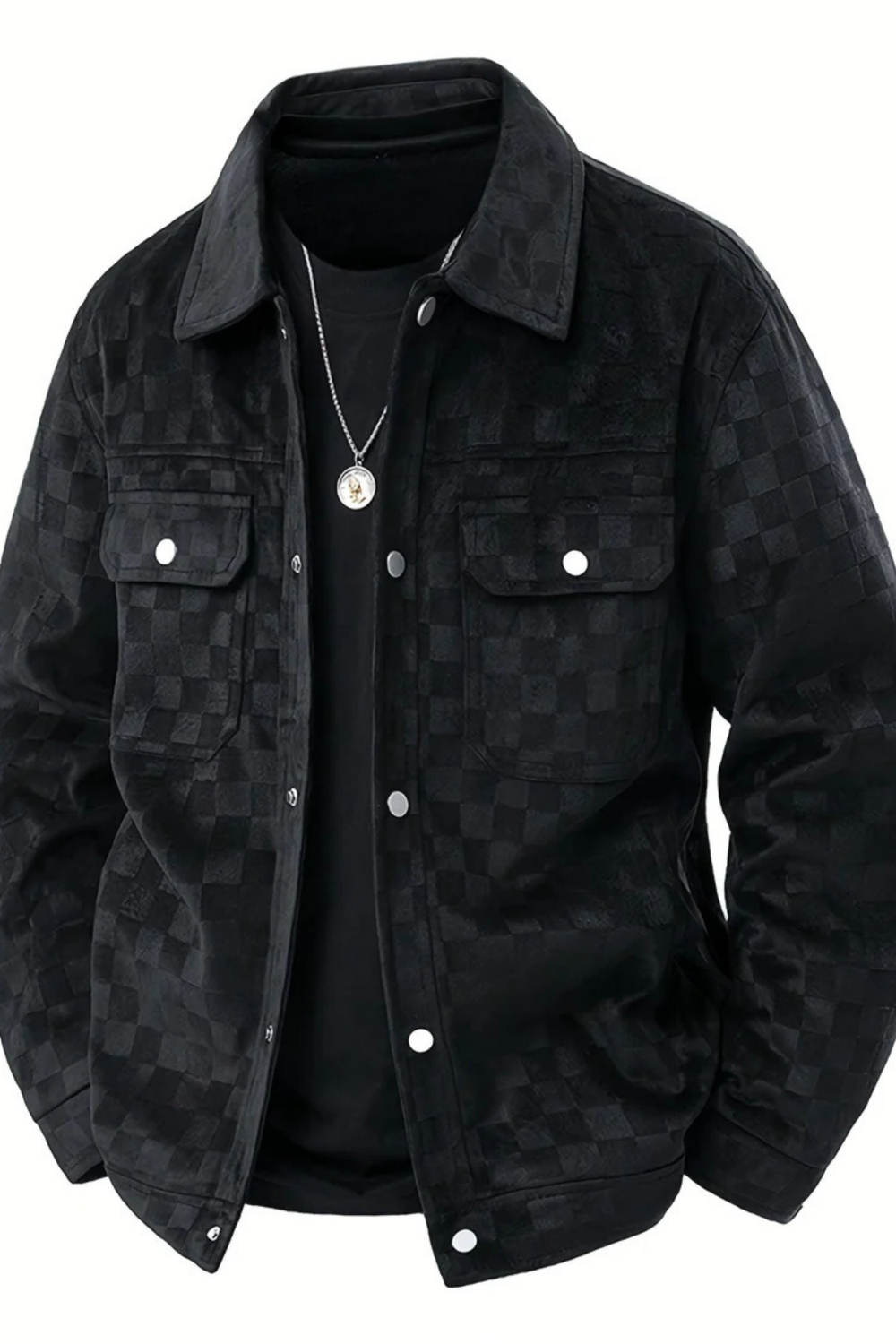 Nico Checkered Velour Suede Jacket