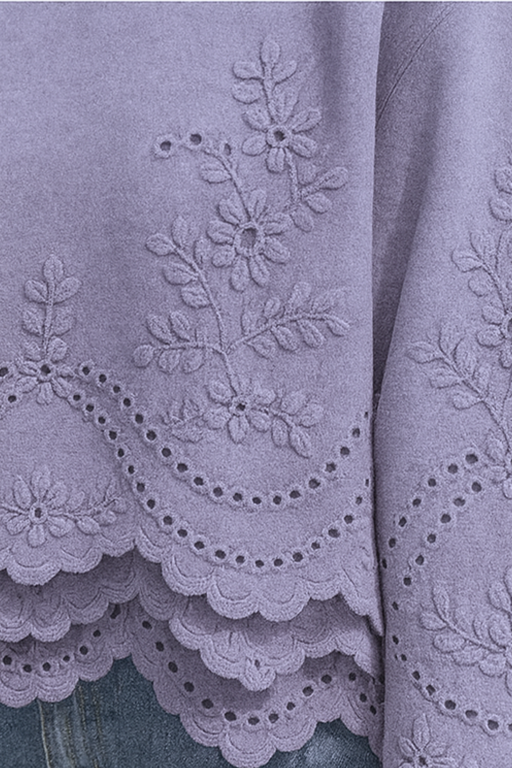 Lucia Lace-Trim Soft Knit Hoodie Jumper for Everyday