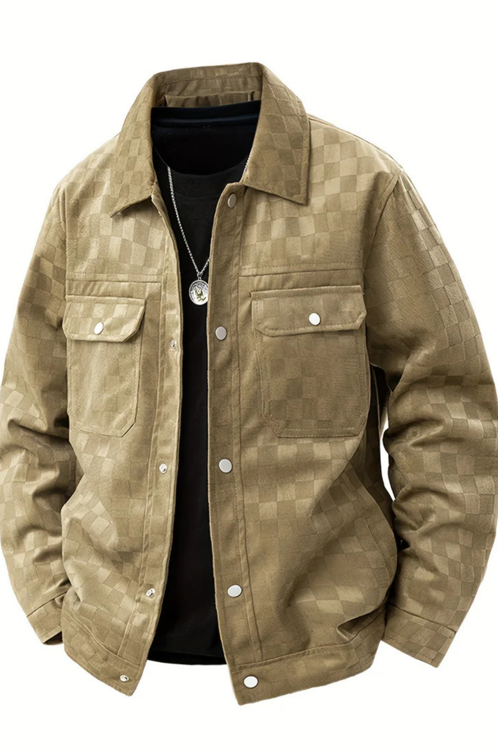 Nico Checkered Velour Suede Jacket