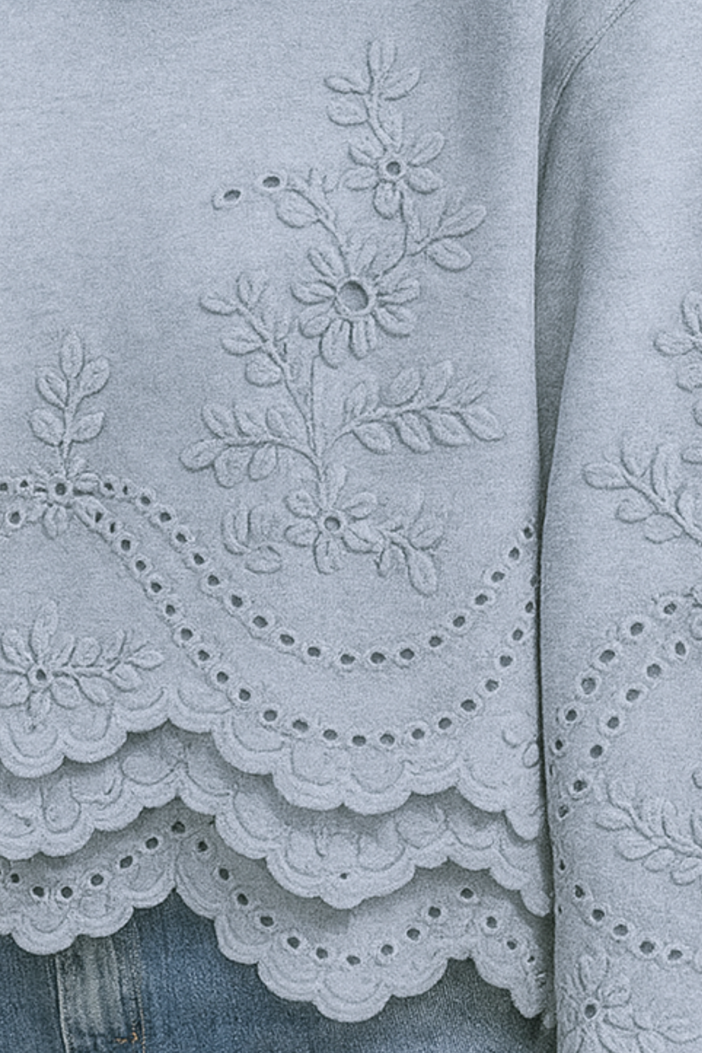 Lucia Lace-Trim Soft Knit Hoodie Jumper for Everyday