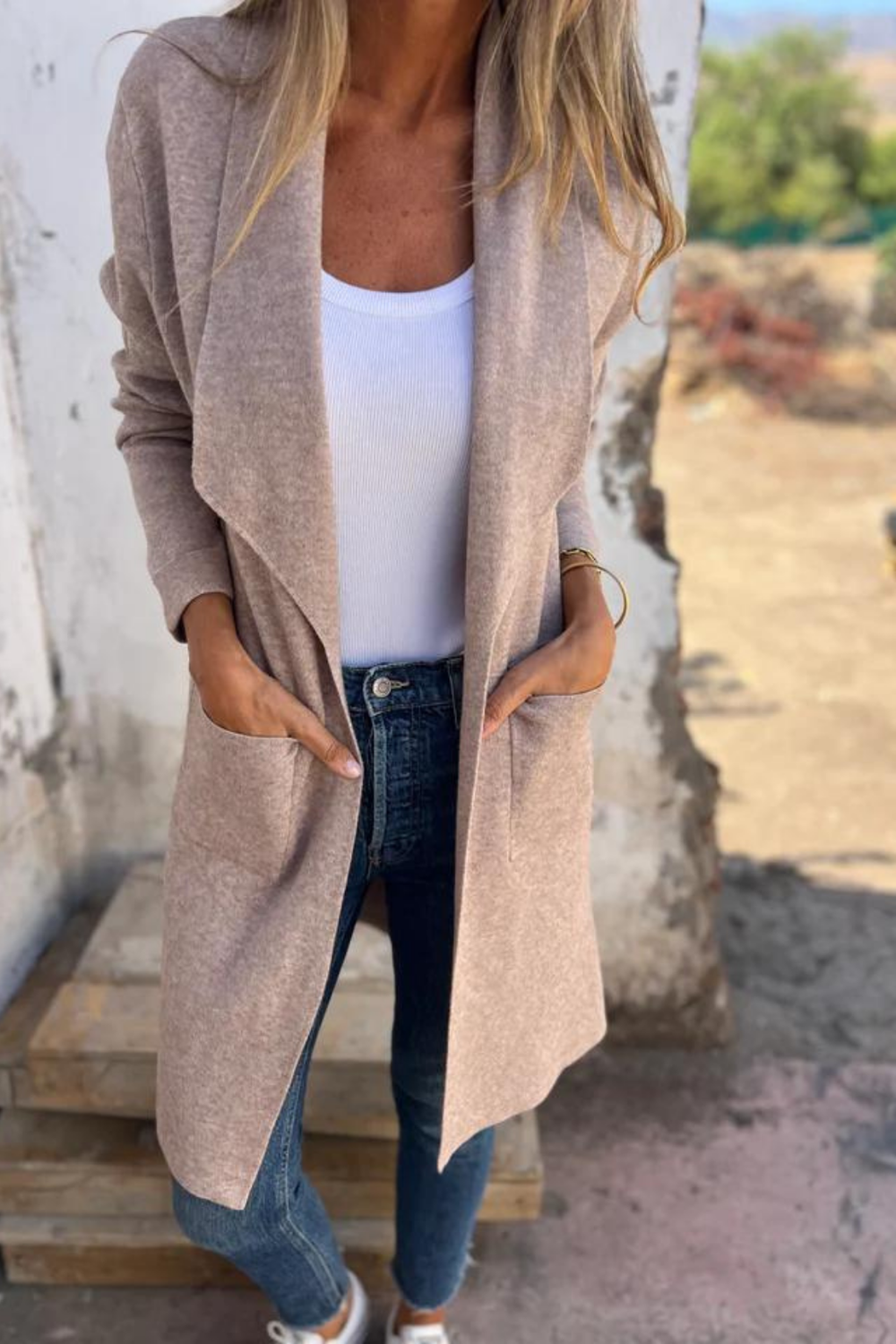 Nisha Long Cardigan Khaki