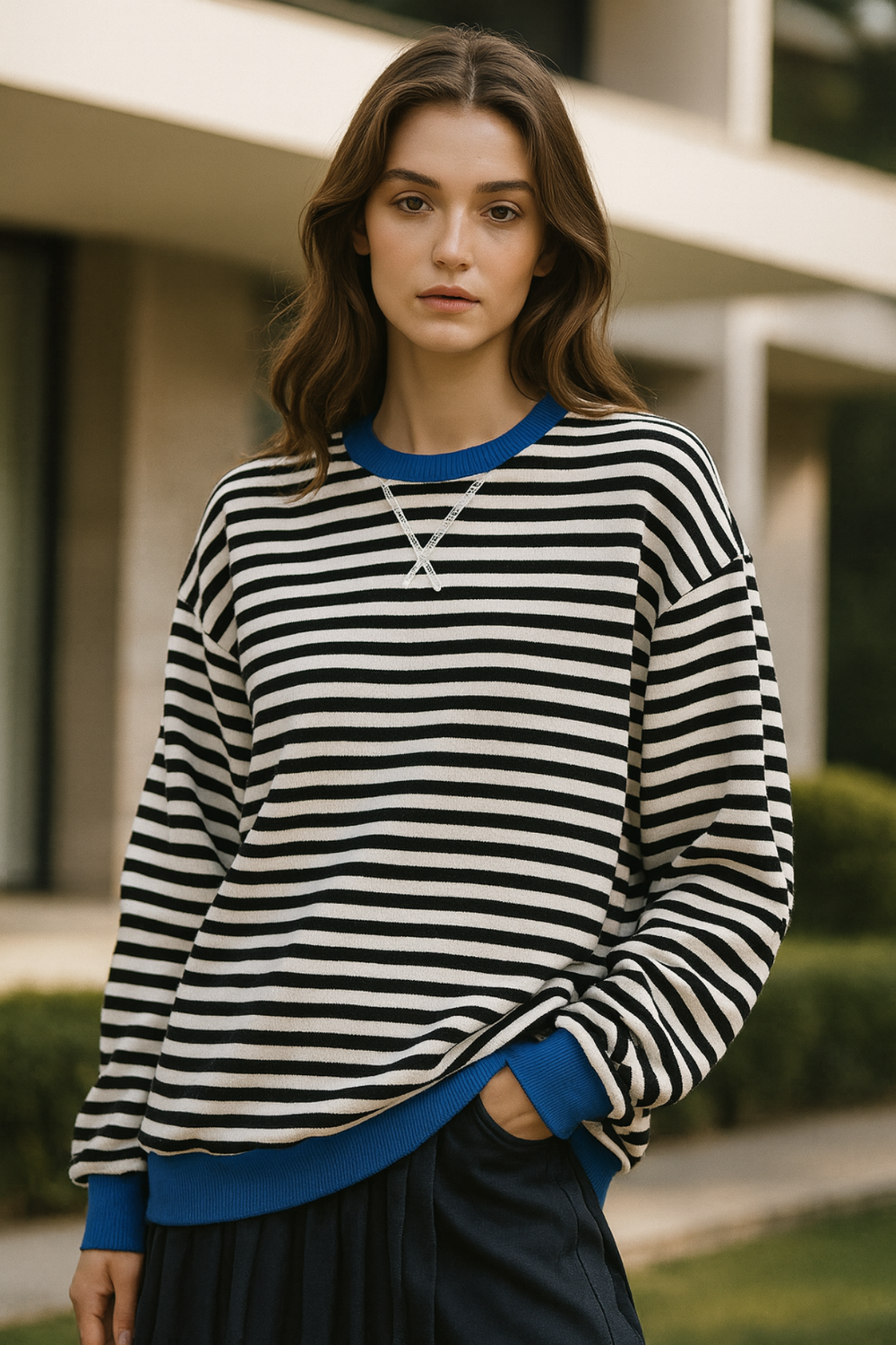Dahlia Striped Cotton Sweater