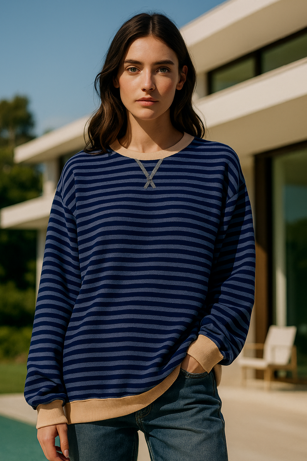 Dahlia Striped Cotton Sweater