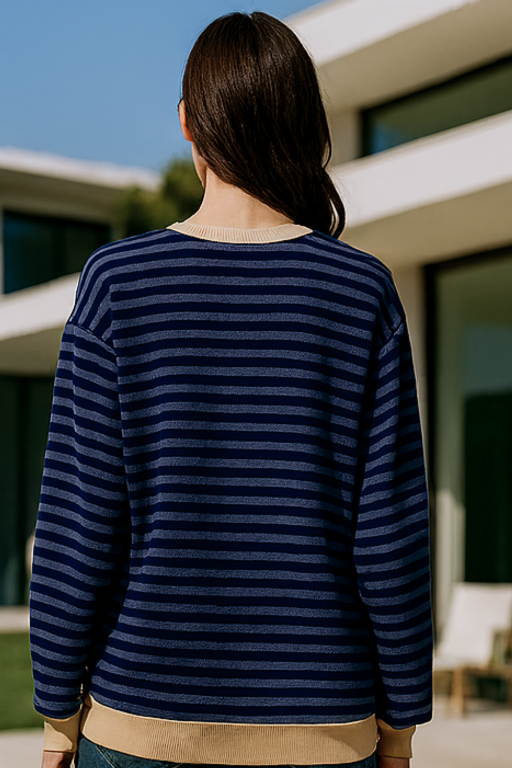 Dahlia Striped Cotton Sweater