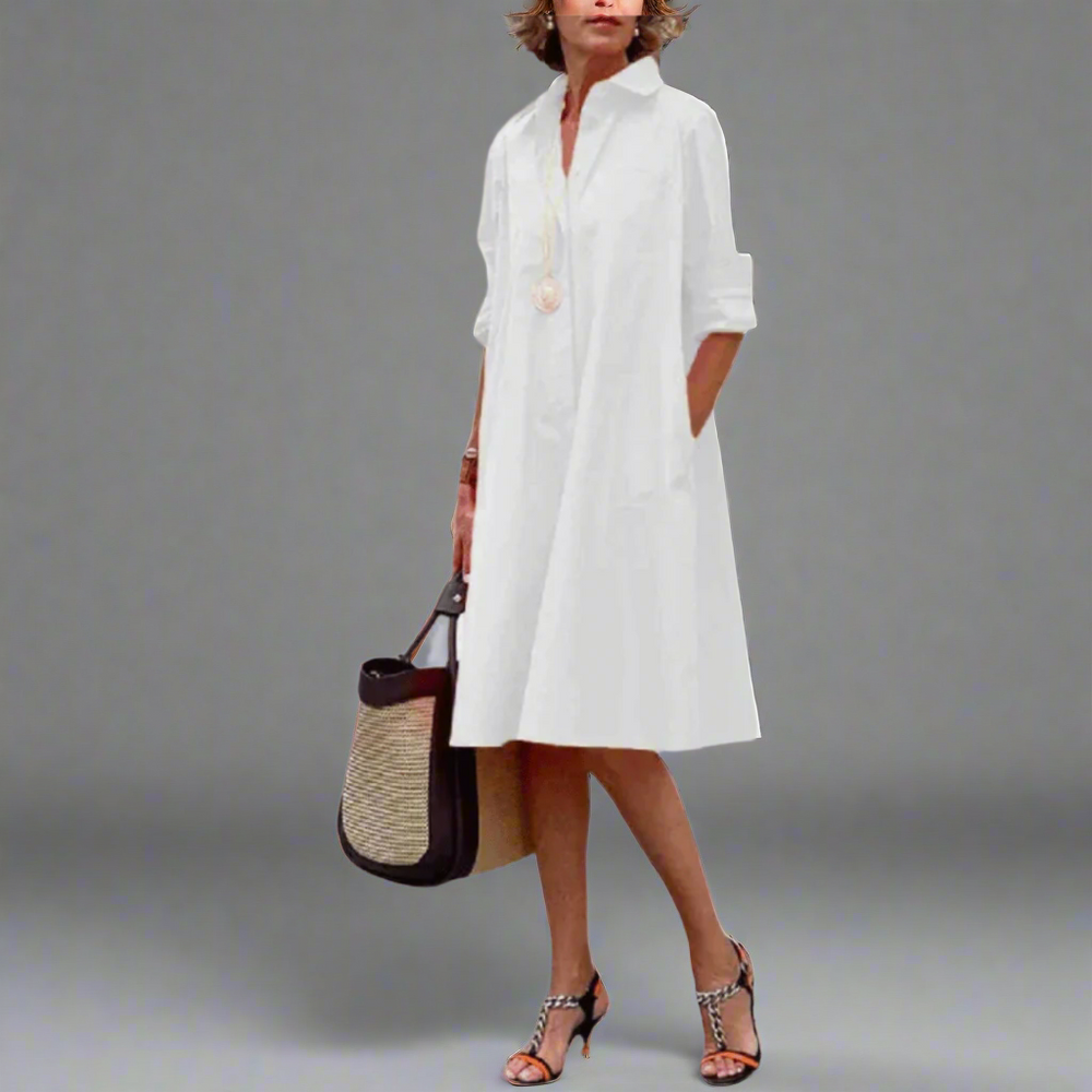 Sandrine Casual and Elegant Polo Dress for Spring