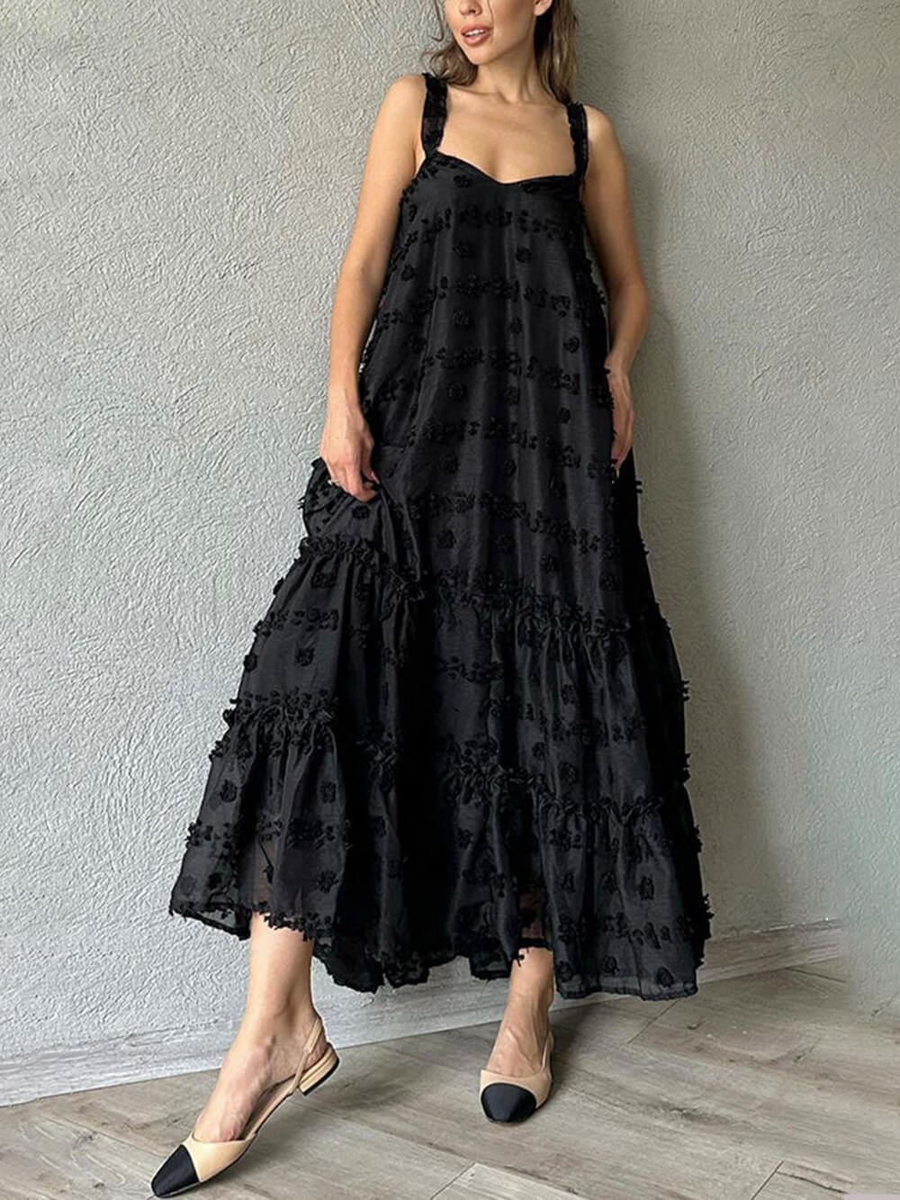 Blake Floral A-Line Tiered Maxi Dress
