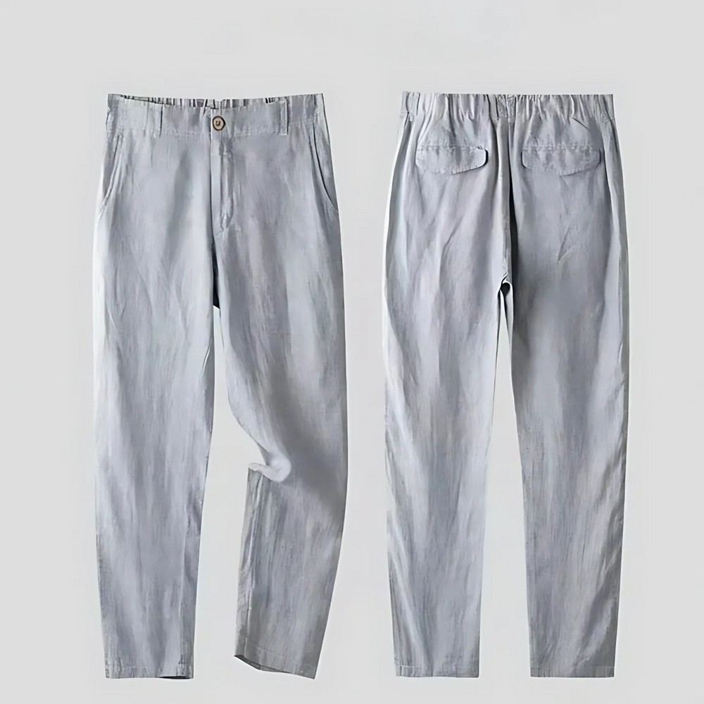 Zephyr Linen Two-Piece Set for Men in Grey