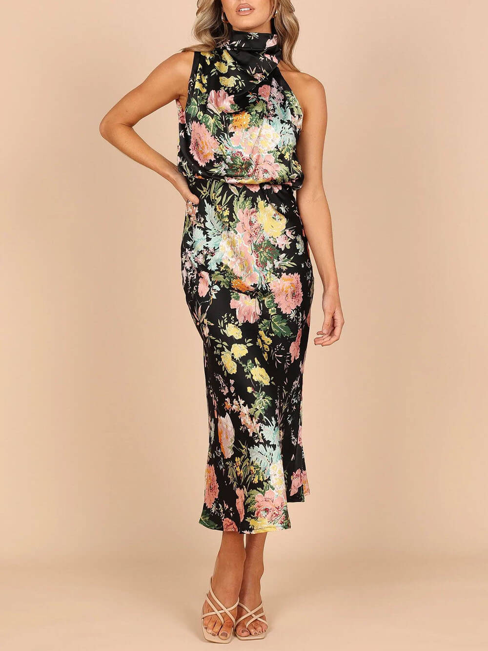 Floral Halter Maxi Dress