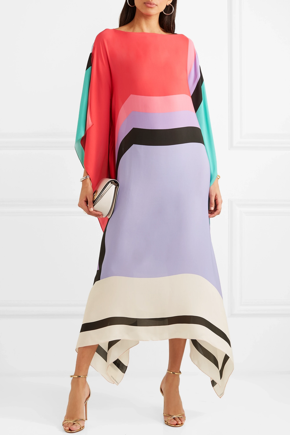 Geometric Batwing Midi Dress