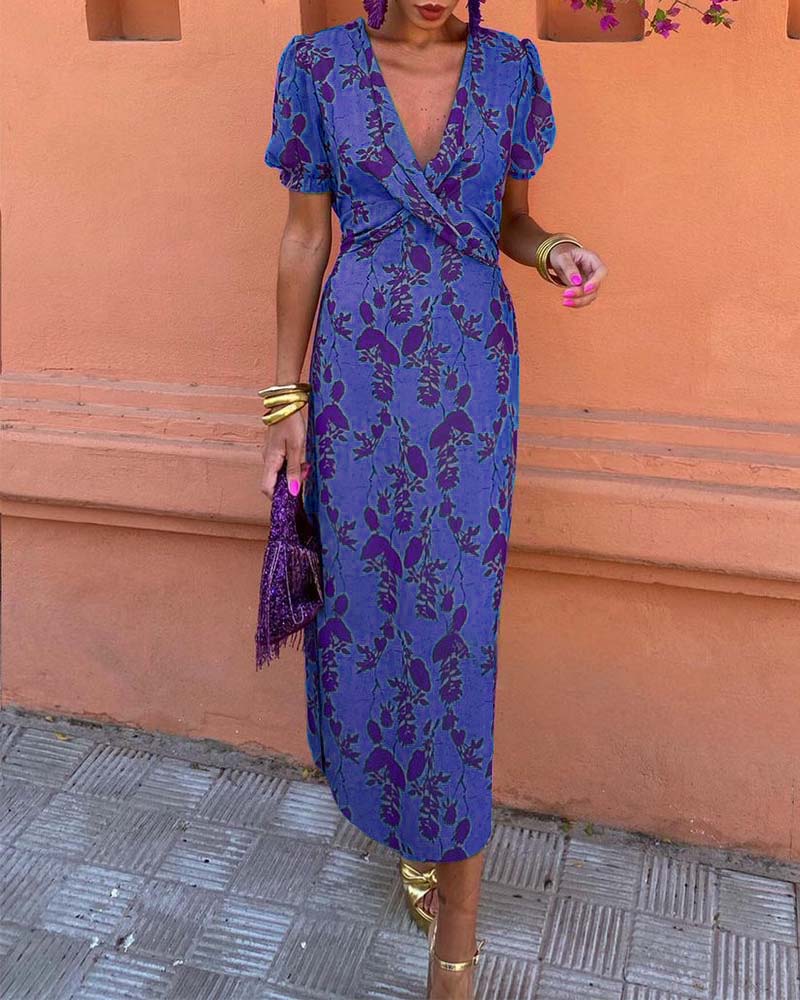 Angelina Atemberaubendes Midi Dress V-Neck