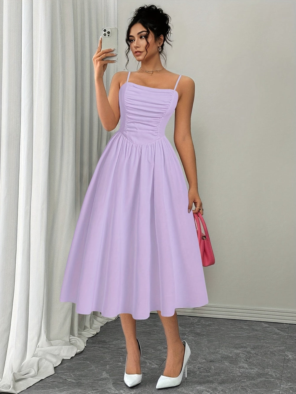Off-Shoulder Ruched Dress