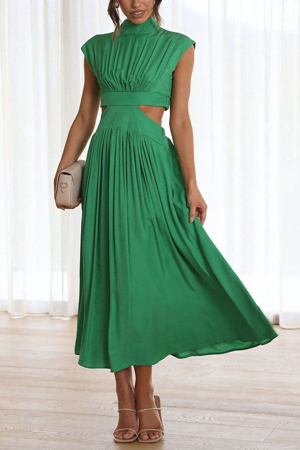 Quincy Cutout Midi Dress with Side Pockets for Summer