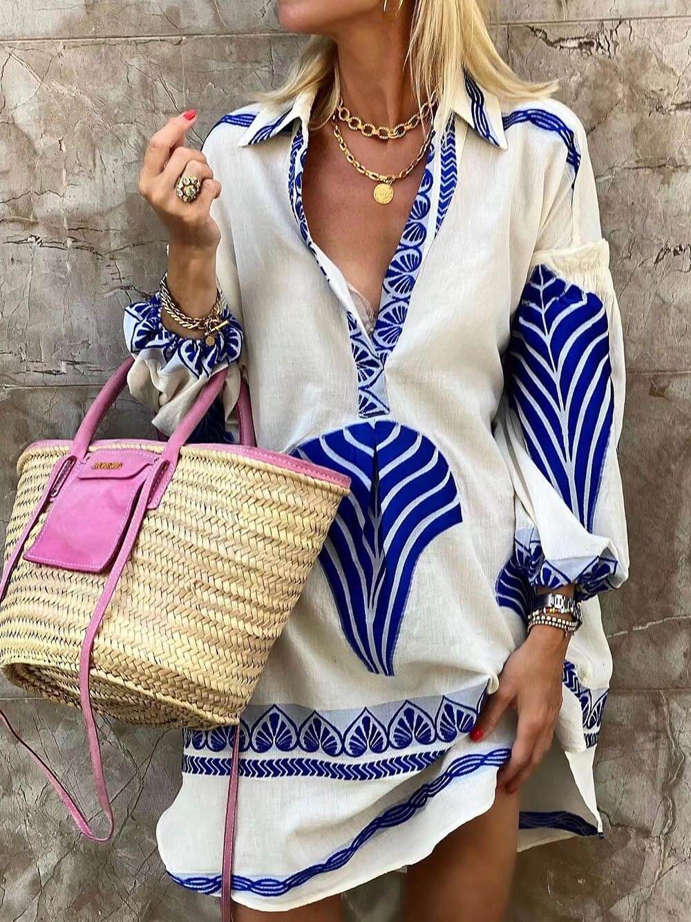 Einzigartiges Bedrucktes Vacation-Mini Dress im Simple Stil