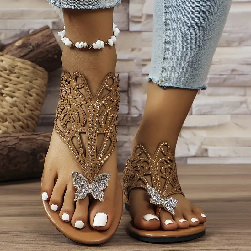 Ellie Faux Leather Cushioned Comfort Slide Sandals