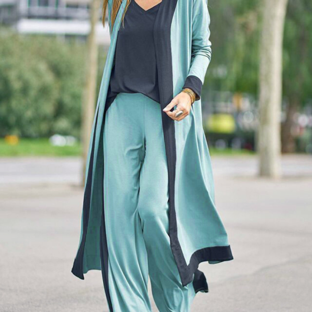 Séraphine Three-Piece Cardigan and Wide-Leg Pant Set