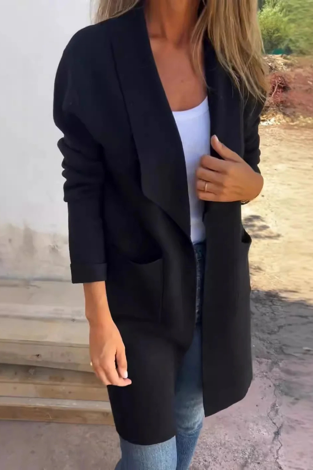 Nisha Long Cardigan Black