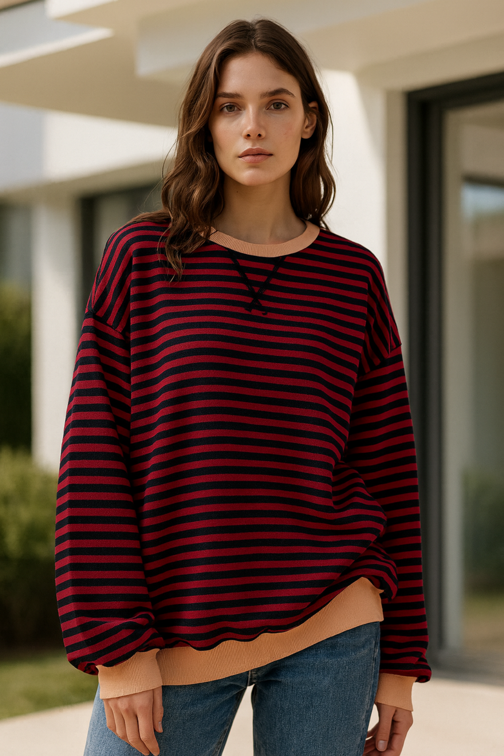 Dahlia Striped Cotton Sweater