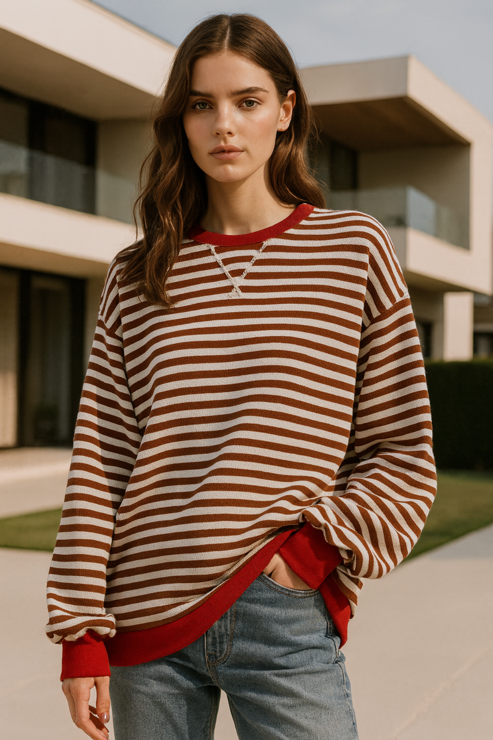 Dahlia Striped Cotton Sweater