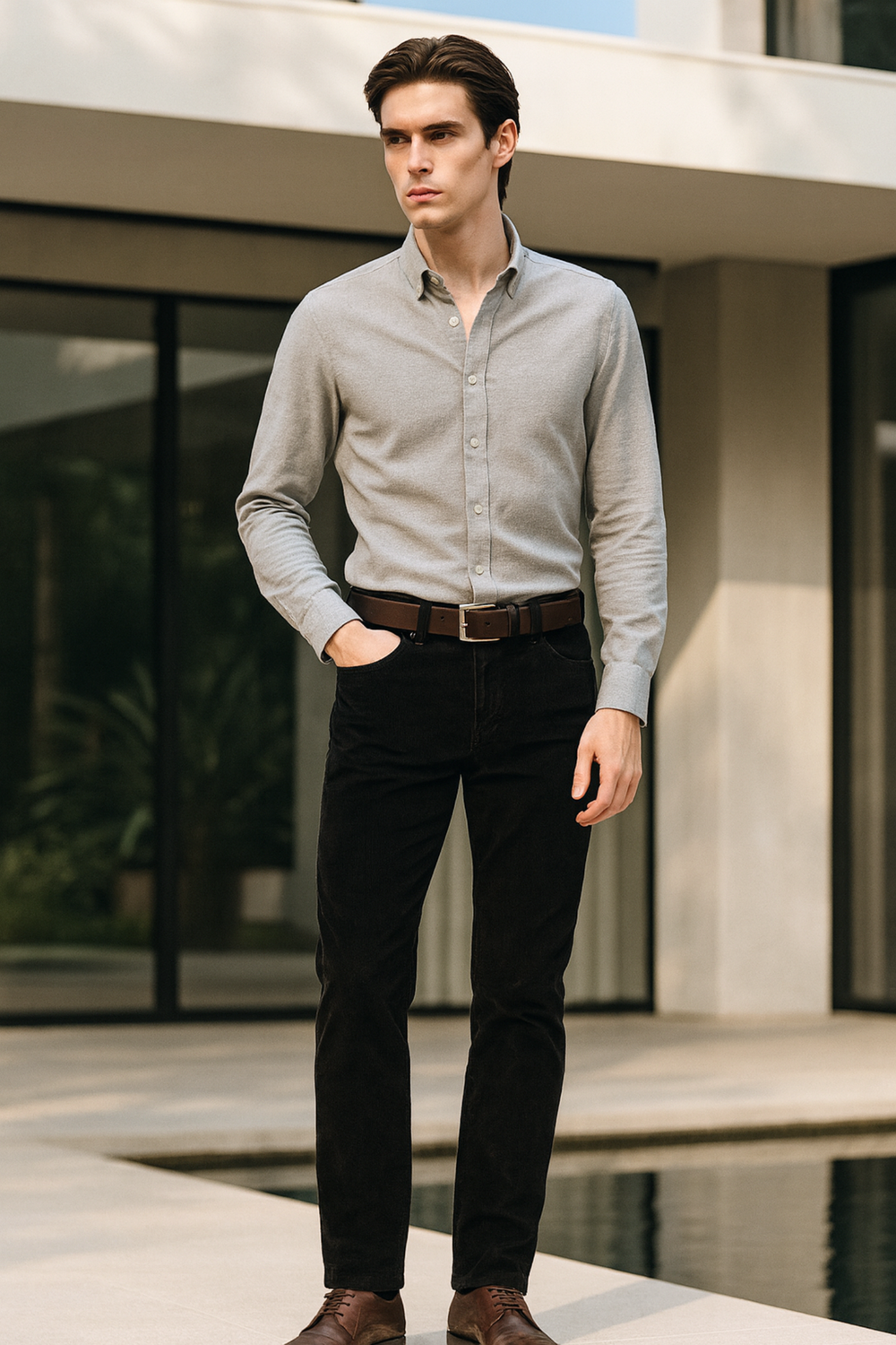 Sanz Corduroy Tailored Suit Dress Pants Flattering Pants