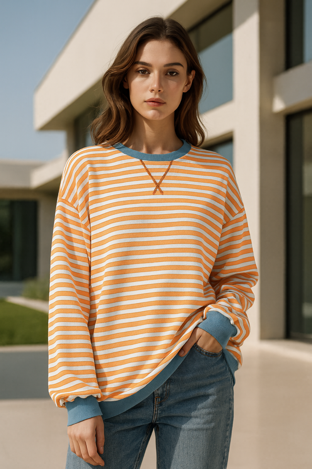 Dahlia Striped Cotton Sweater