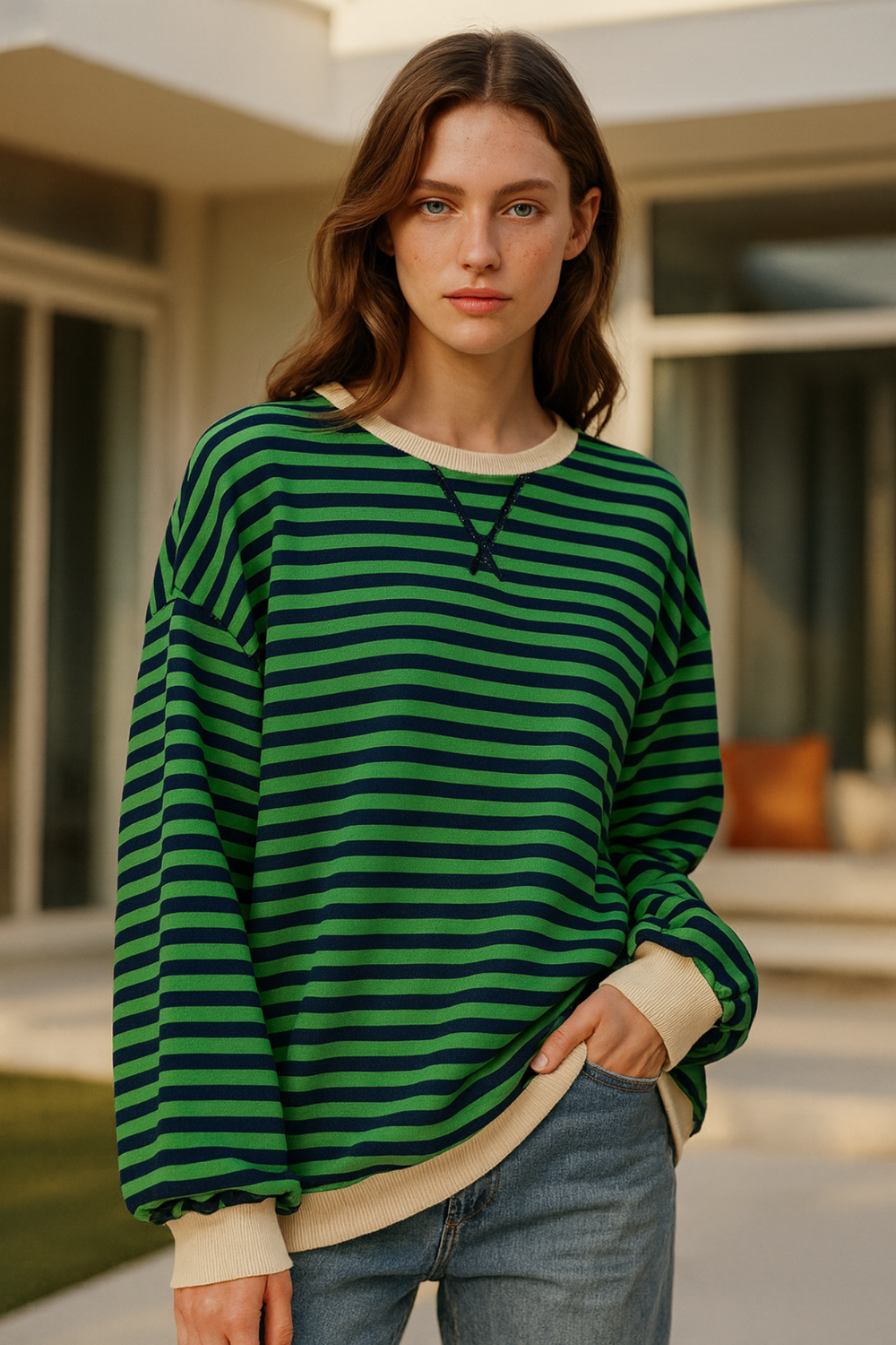 Dahlia Striped Cotton Sweater