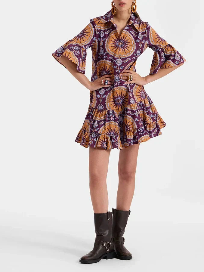 Mini Dress Tiered Waist