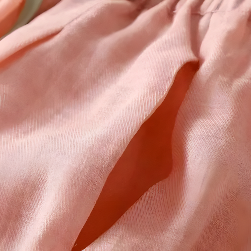 Yndira Breathable Lightweight Linen Tapered Pants - Pink