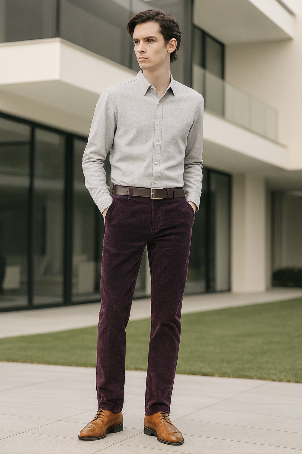 Sanz Corduroy Tailored Suit Dress Pants Flattering Pants