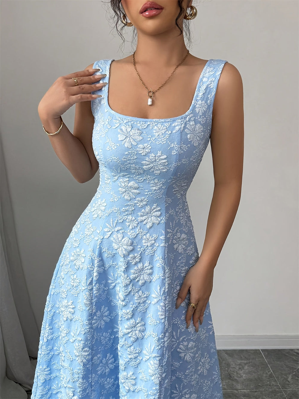 Elowen Bloom Square-Neck Dress
