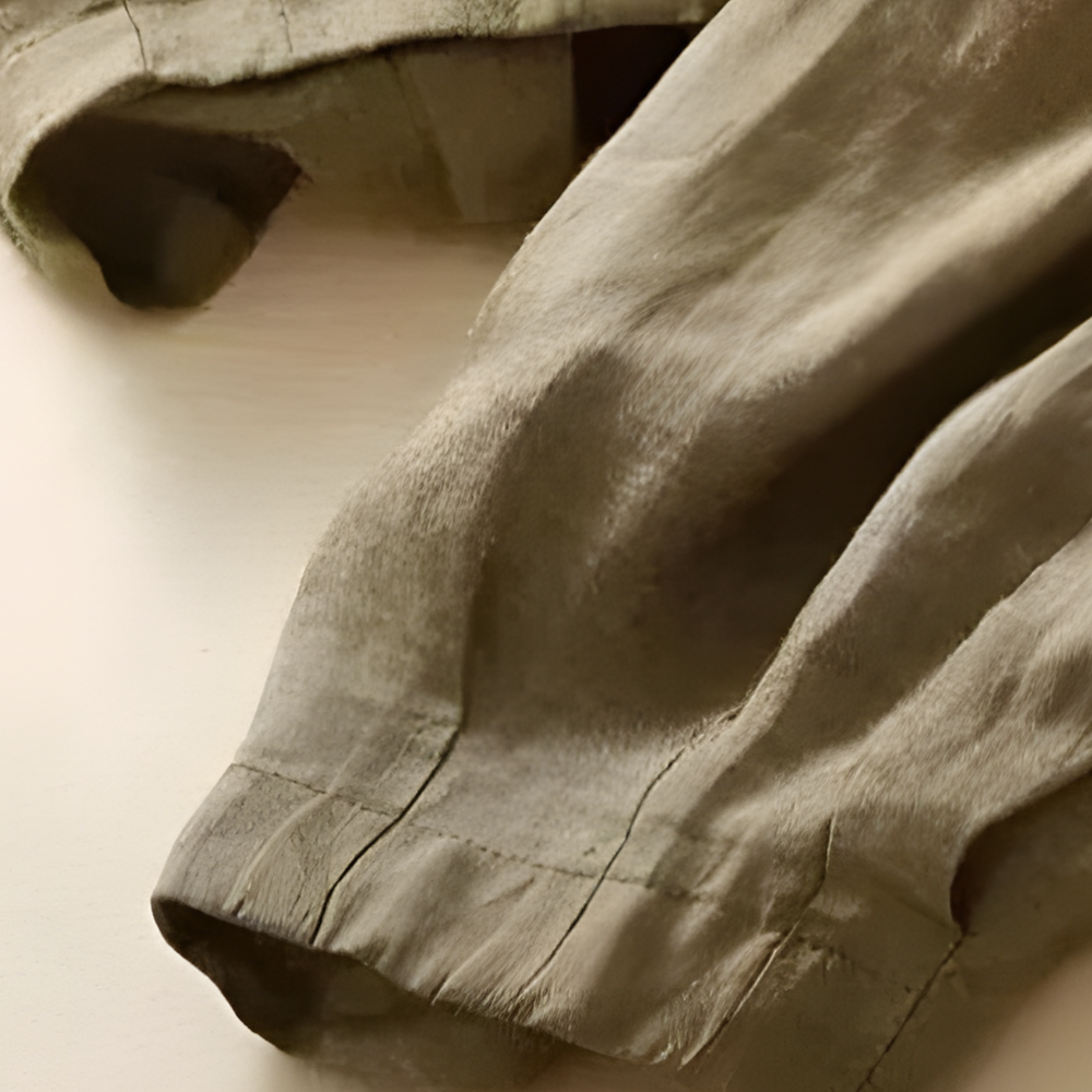 Yndira Breathable Lightweight Linen Tapered Pants - Olive