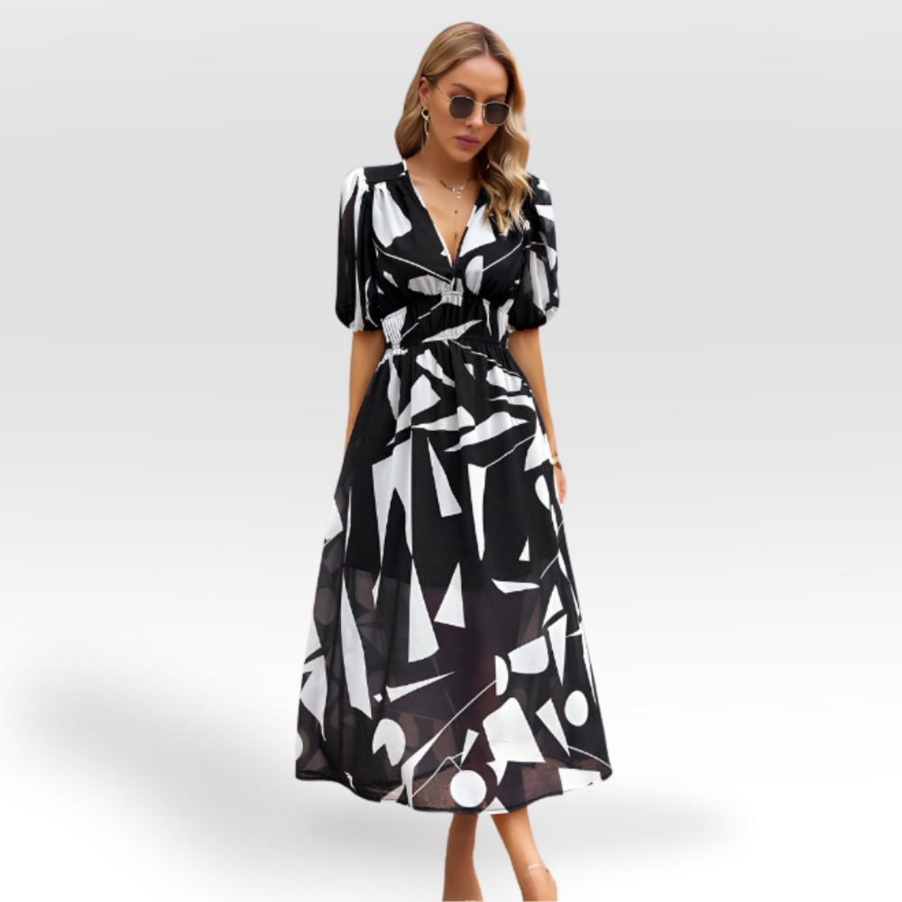 Elizabeth Relaxed V-Neck Midi Dress for Every Occasion