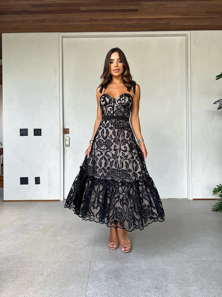 Alexandra Sleeveless Patterned Midi Dress