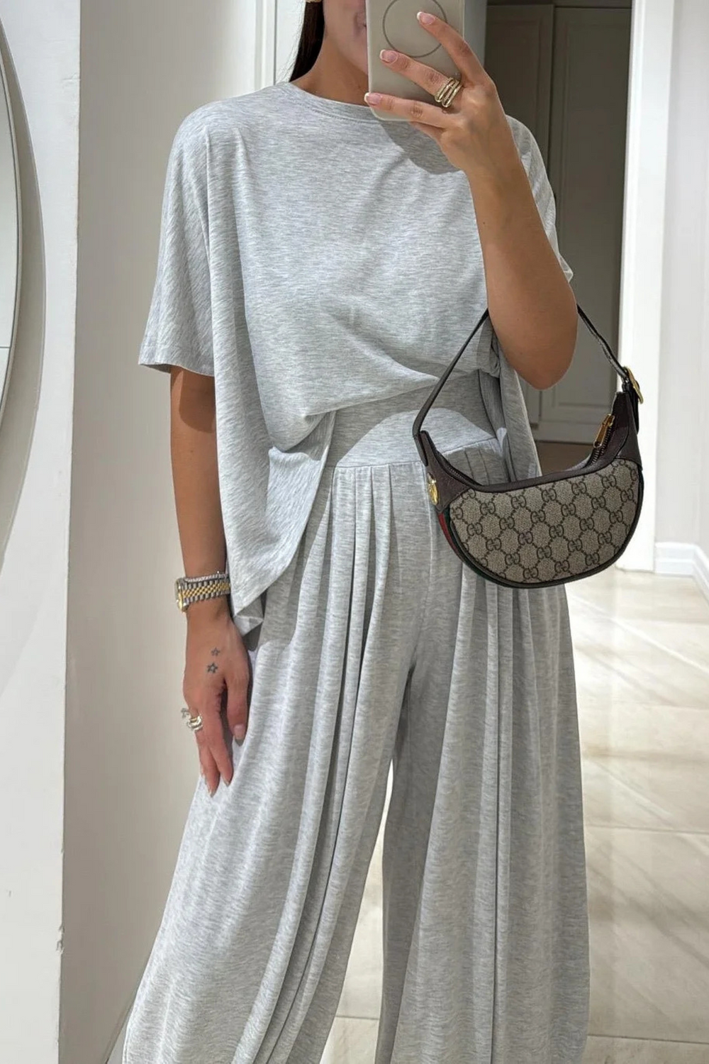 Layla Cotton Two-Piece Set | Gray