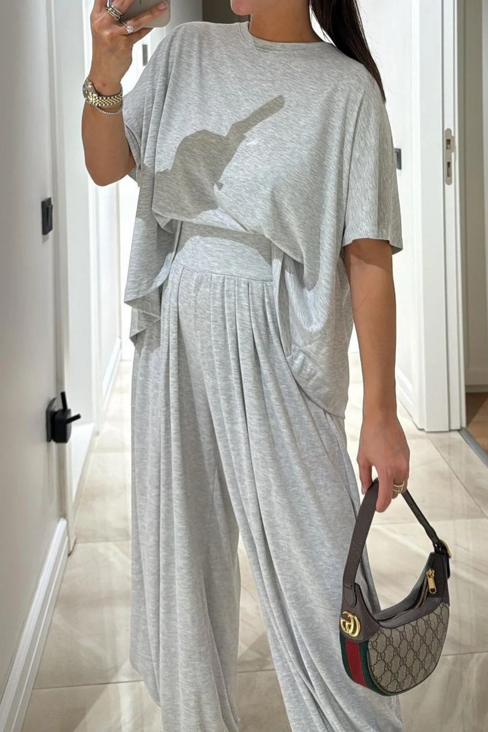 Layla Cotton Two-Piece Set | Gray