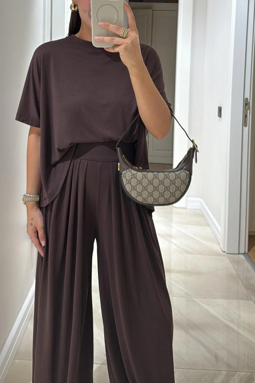 Layla Cotton Two-Piece Set | Brown