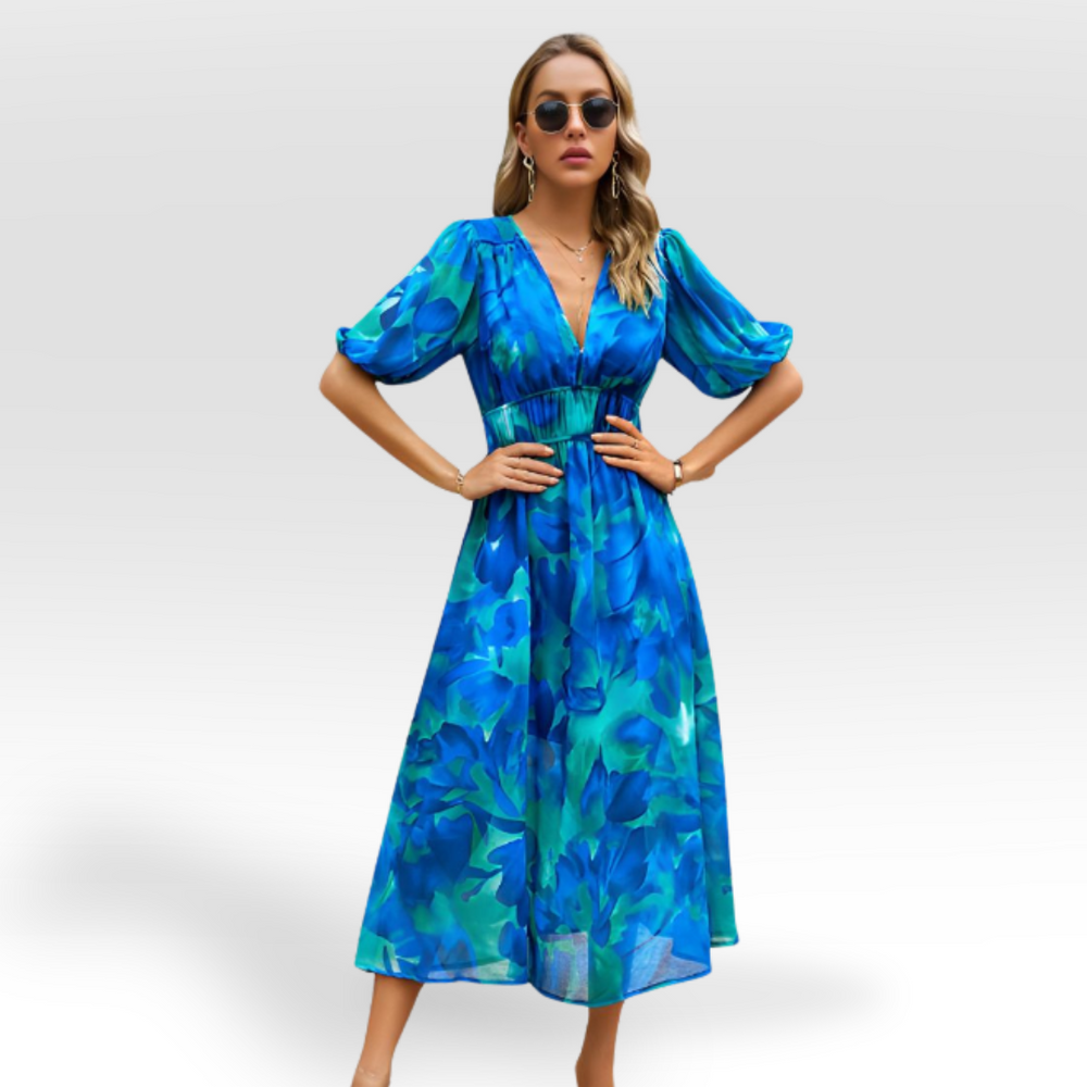 Elizabeth Relaxed V-Neck Midi Dress for Every Occasion