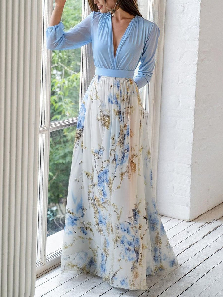 Tess Long Flowing Floral Dress for Springtime Elegance