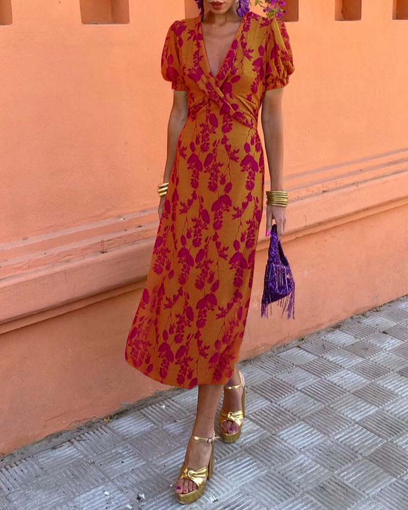 Angelina Atemberaubendes Midi Dress V-Neck