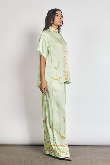 Niah Floral Shirt & Wide-Leg Pant Set