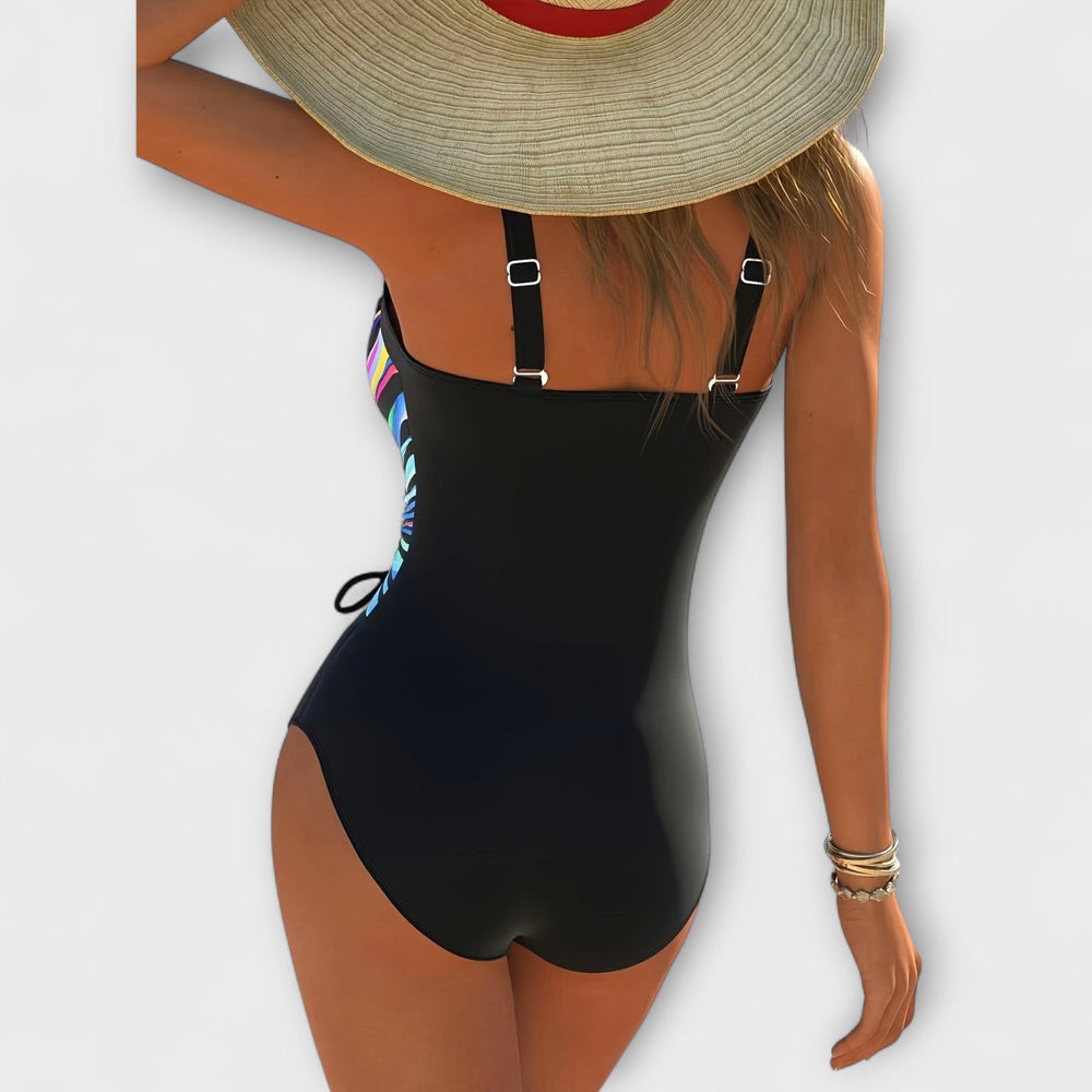 Cross-Front High-Stretch Swimsuit