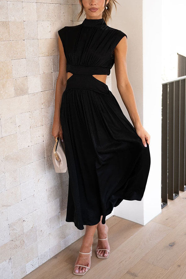 Quincy Cutout Midi Dress with Side Pockets for Summer