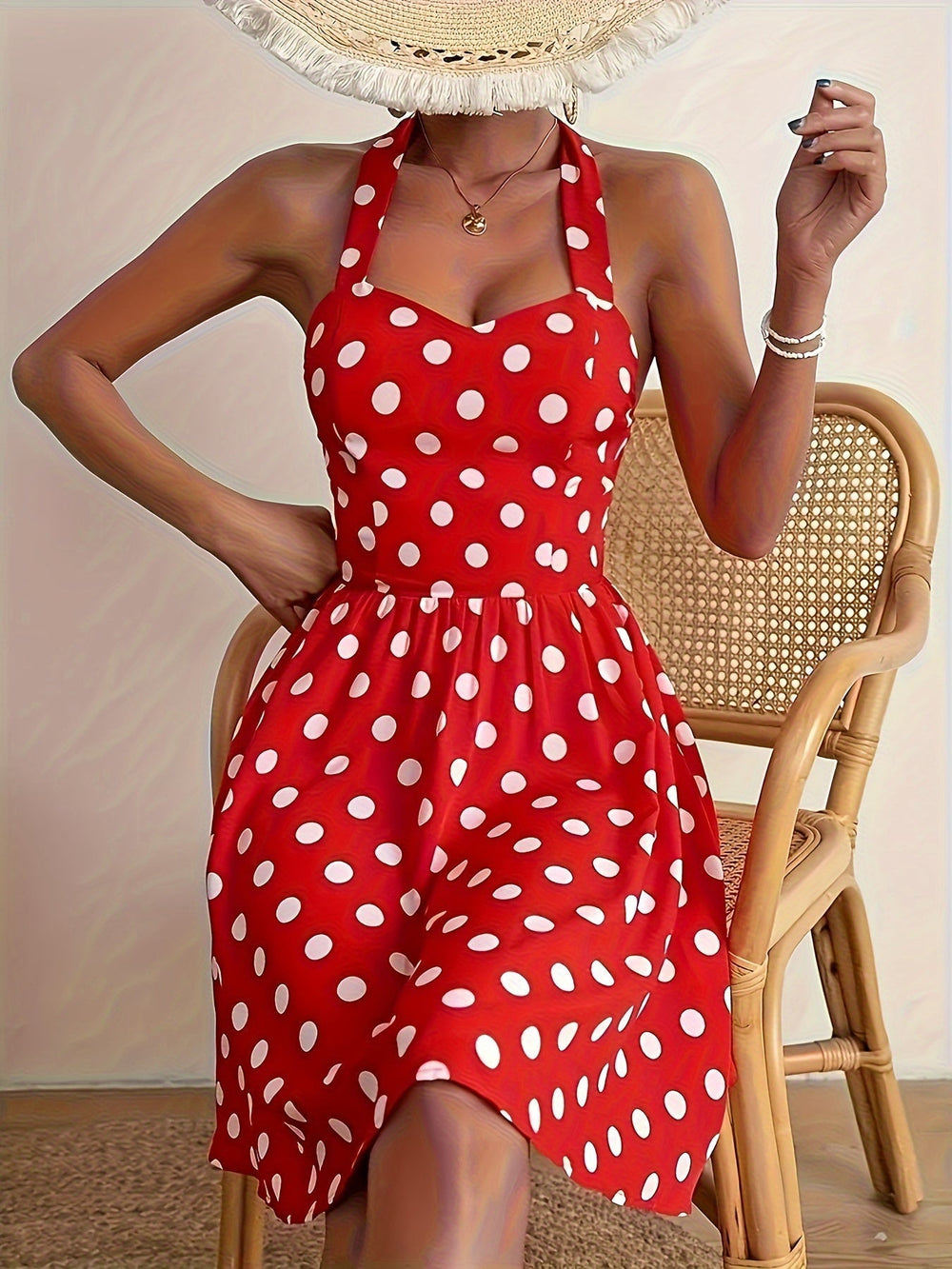 Dotty Polka Dot Halter Dress
