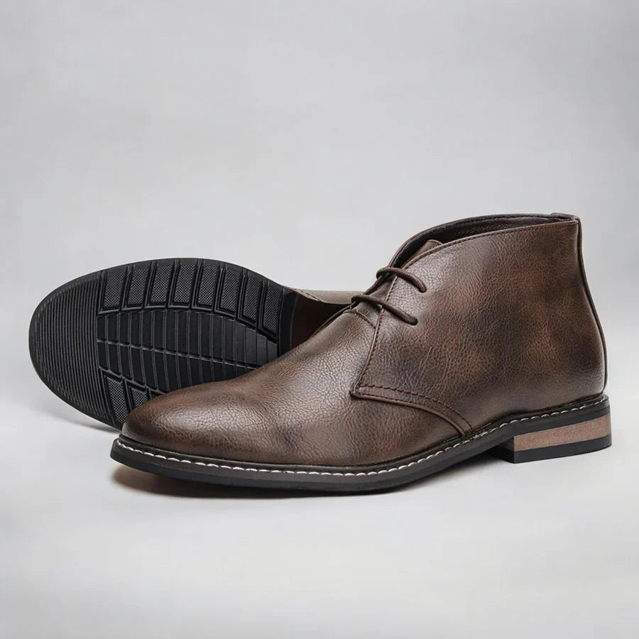 Davide Non-Slip Cushioned Faux Leather Chukka Boots