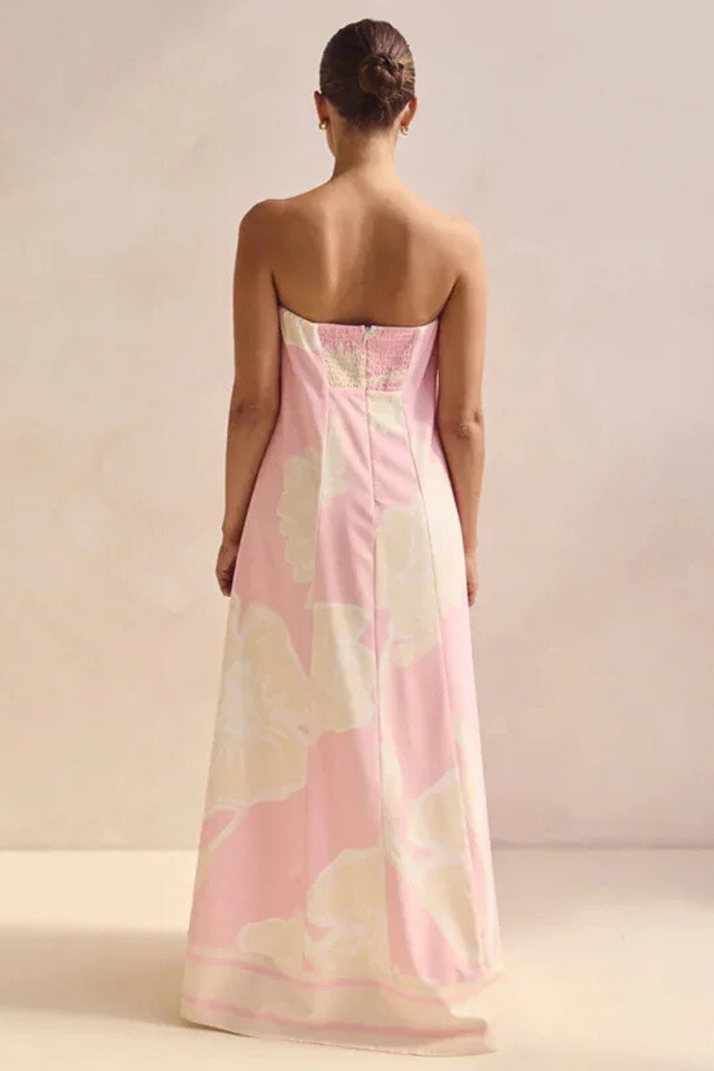 Arya Off-Shoulder Maxi Dress Pink Print