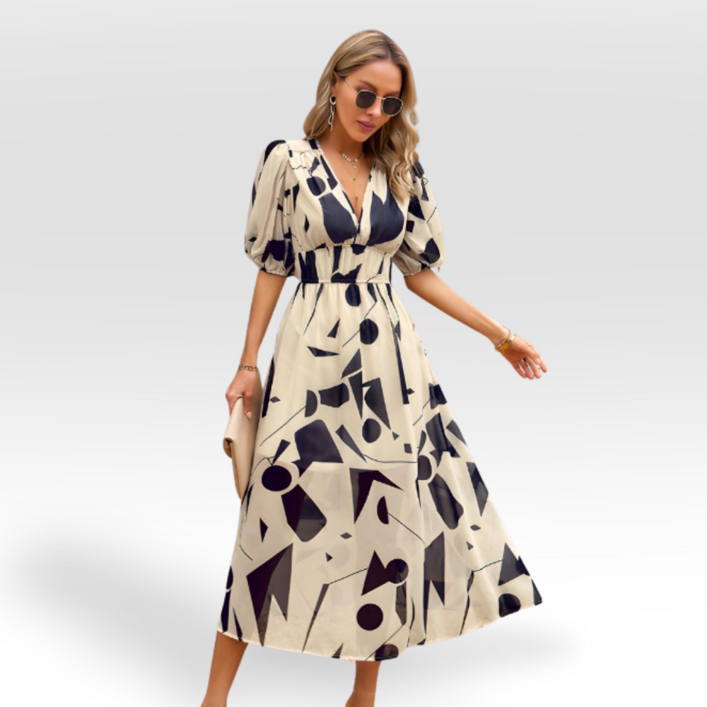 Elizabeth Relaxed V-Neck Midi Dress for Every Occasion